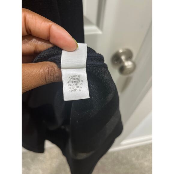 St. John Black Sleeveless Sheer Panel Midi Dress Sz 10 - Picture 7 of 9